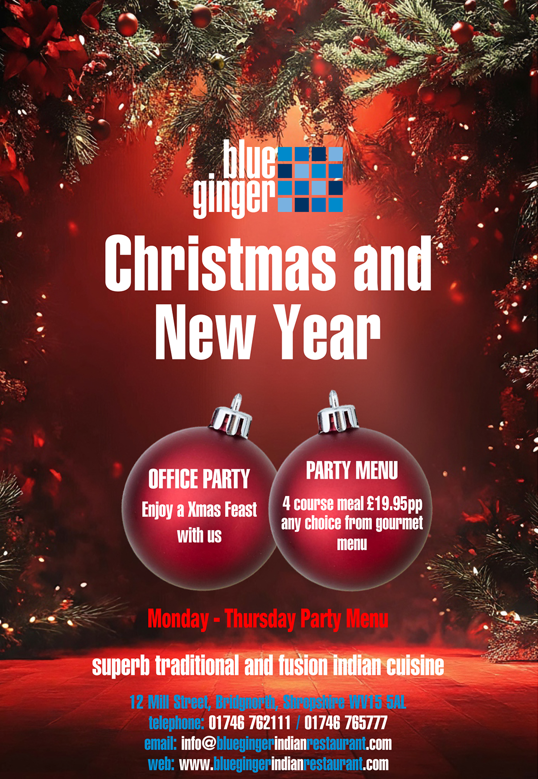 Christmas Party Menu